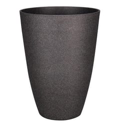 L&G Solutions 21.9 in. H X 16 in. D Polyresin Speckle Tall Planter Charcoal