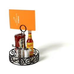 Spectrum Scroll Black Steel Condiment Stand