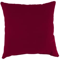 Jordan Manufacturing Red Polyester Throw Pillow 4 in. H X 16 in. W X 16 in. L