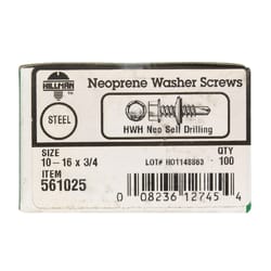 HILLMAN No. 10 Ga. X 3/4 in. L Hex Hex Washer Head Self-Drilling Screws 1 pk