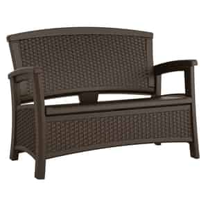 Suncast  Elements  Storage Bench  Resin Wicker  35.5 in. H x 29.75 in. D 