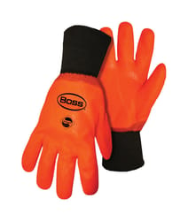 Boss Hot Hands Men's Indoor/Outdoor Hi-Viz Chemical Gloves Black/Orange L 1 pair