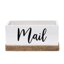 Elegant Designs 5.75 in. H X 5.87 in. W X 11.75 in. D Mail Storage Box White