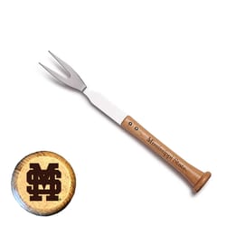 Baseball BBQ NCAA Stainless Steel Natural Grilling Fork 1 pk