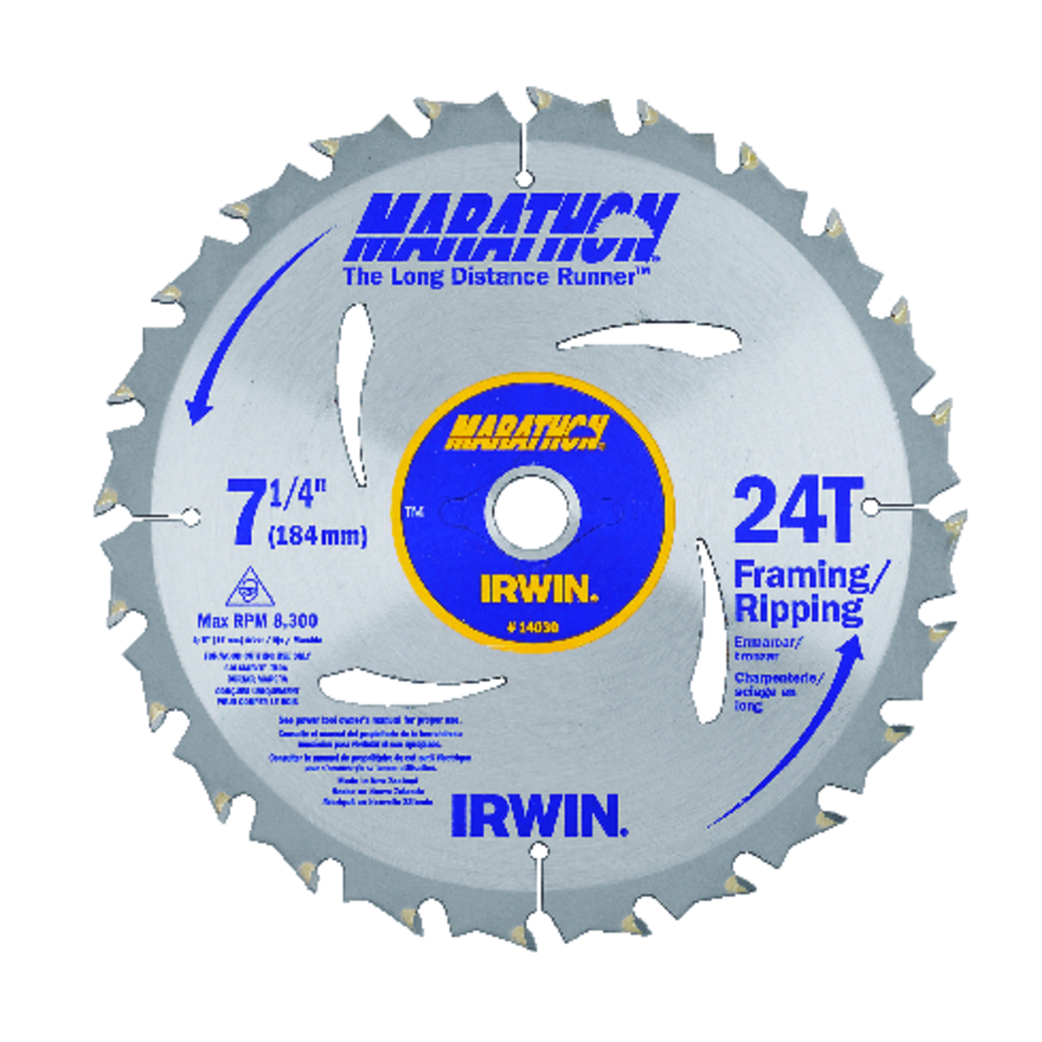 Irwin Marathon 7-1/4 in. D X 5/8 in. Carbide Circular Saw Blade 24 teeth 1 pk