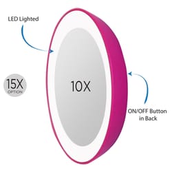 Zadro Next Generation 3 in. H X 3 in. W Portable LED Spot Mirror Pink