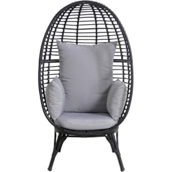 Mod Poppy Gray Steel Frame Egg Chair Gray