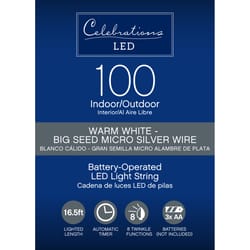Celebrations LED Micro Dot/Fairy Clear/Warm White 100 ct String Christmas Lights 16.5 ft.