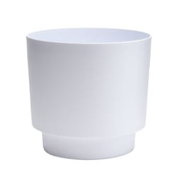 Bloem Hopson 8 in. H X 6 in. W X 6 in. D Metal/Plastic Planter with Stand Casper White