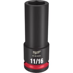 Milwaukee Shockwave 11/16 in. X 1/2 in. drive SAE 6 Point Deep Impact Socket 1 pc