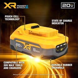 DeWalt 20V MAX XR POWERSTACK DCBP520 5 Ah Lithium-Ion Battery 1 pc