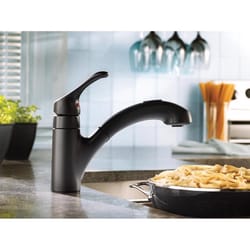 Moen Renzo One Handle Matte Black Pull-Out Kitchen Faucet