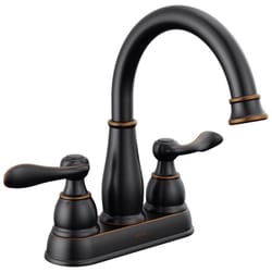 Delta Windemere Oil Rubbed Bronze Traditional Centerset Bathroom Sink Faucet 4 in.