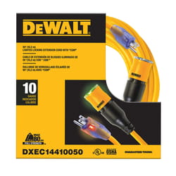 DeWalt Outdoor 50 ft. L Yellow Extension Cord 10/3