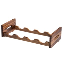 Kalmar Home Brown Acacia Wood Wine Rack