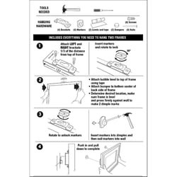 Wood Frame No Wire Picture Hanging Kit 50 lb 2 pk