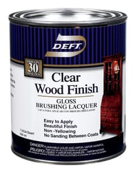 Deft  Wood Finish  Gloss  Clear  Oil-Based  Brushing Lacquer  1 qt. 