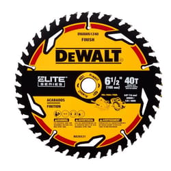 DeWalt Elite Series 6-1/2 in. D X 5/8 in. Carbide Circular Saw Blade 40 teeth 1 pk