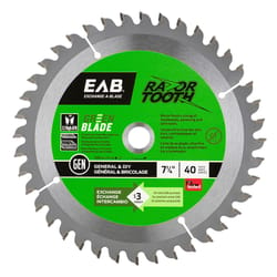 Exchange-A-Blade RazorTooth 7-1/4 in. D X 5/8 in. Carbide Finishing Saw Blade 40 teeth 1 pk