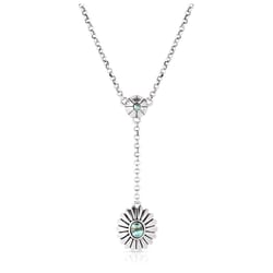 Montana Silversmiths Women's Heyday Blossom Drop Silver/Turquoise Necklace