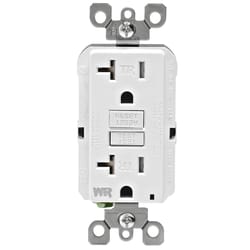 Leviton SmartlockPro 20 amps 125 V Duplex White GFCI Outlet 5-20R 1 pk