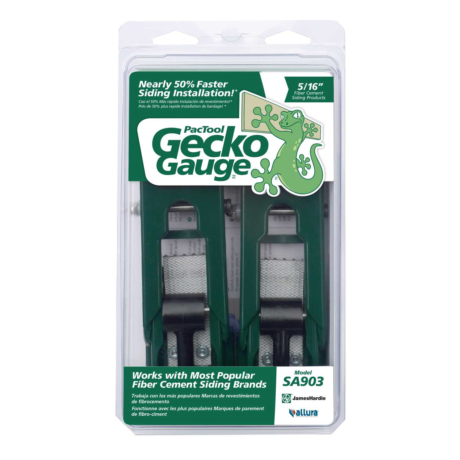 PacTool Gecko Gauge 8 in. x 5/16 in. D Fiber Cement Siding Tool 2 pk