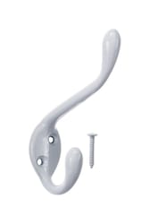 Ace 3-1/2 in. L White Metal Large Garment Hook 1 pk