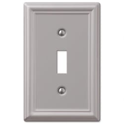 Amerelle Chelsea Brushed Nickel 1 gang Stamped Steel Toggle Wall Plate 1 pk