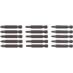 Craftsman Phillips/Square/Torx 2 in. L PH2, SQ2, TX25 Drill and Driver Bit Set High Speed Steel 15 p