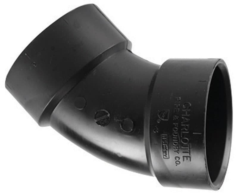 ABS003211200 Charlotte Pipe 4 in. Hub X 4 in. D Hub ABS 45 Degr sku ABS003211200