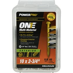 HILLMAN Power Pro No. 10 Ga. X 2-3/4 in. L Star Hex Washer Head Coarse Multi-Material Screws