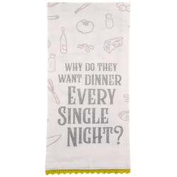 Karma Gifts Multicolored Cotton Why Dinner Tea Towel 1 pk