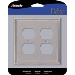 Amerelle Metro Brushed Nickel 2 gang Die-Cast Metal Duplex Wall Plate 1 pk