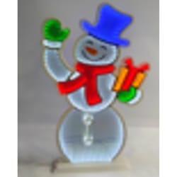 Celebrations LED Infinity Snowman 31 in. Yard Decor