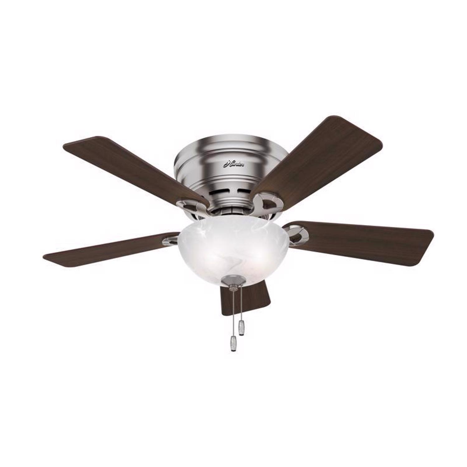 Hunter Haskell 42 in. Brushed Nickel Brown LED Indoor Ceiling Fan Sansujyuku sansujyuku.com