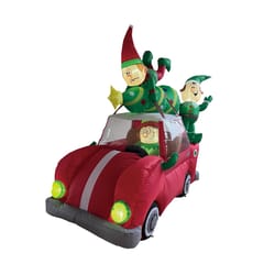Celebrations LED Animated Elf Christmas Tree Delivery Truck 6.5 ft. Inflatable