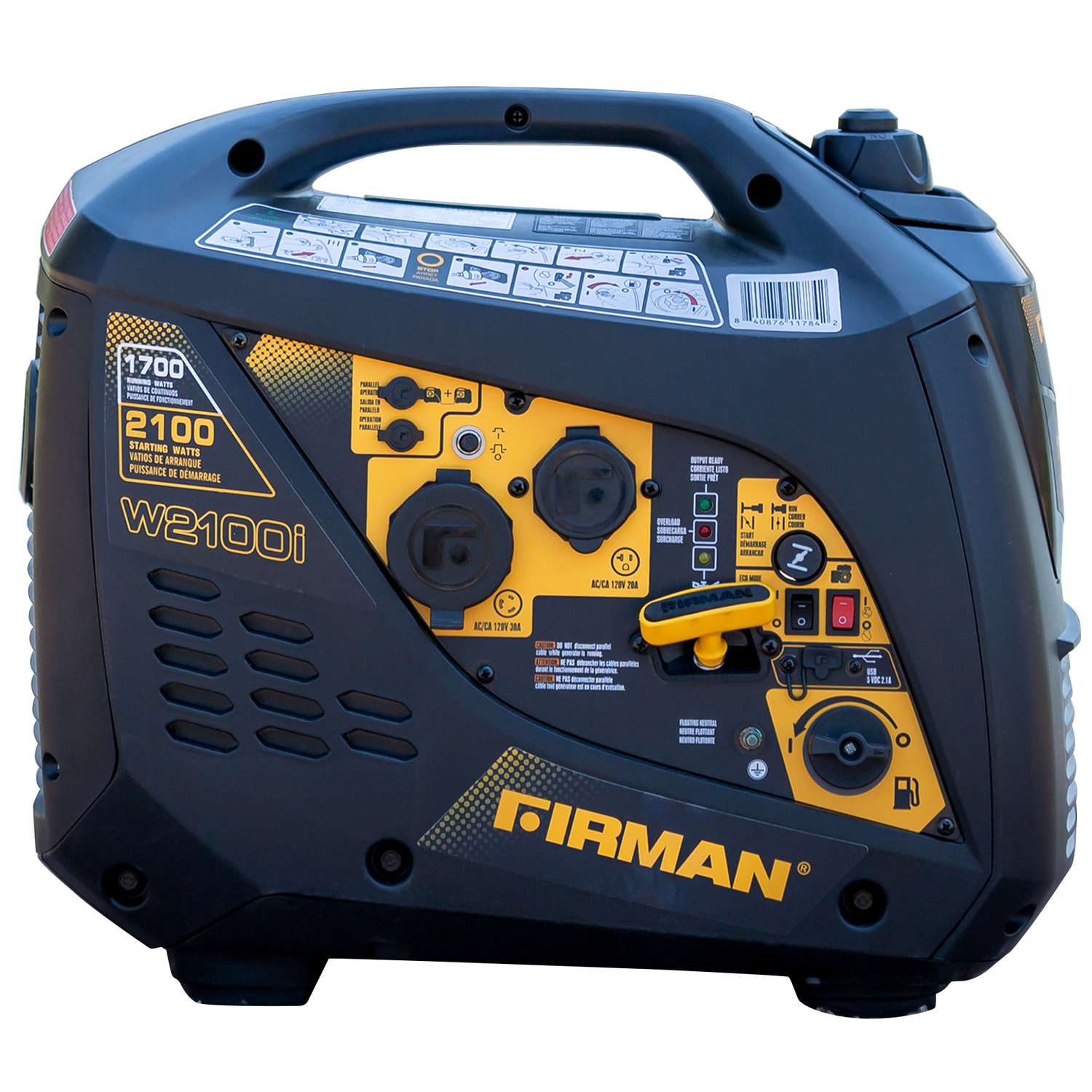 Firman Whisper Series 1700 W 2100 W 120 V Gasoline Inverter Inverter