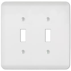 Amerelle Capri Paintable Textured White 2 gang Stamped Steel Toggle Wall Plate 1 pk