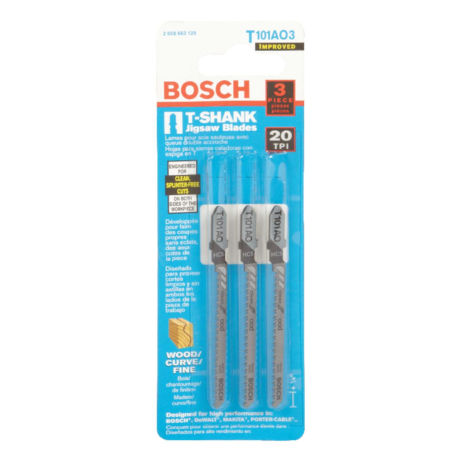 Bosch 3 In Metal T Shank Pointed Teeth And Ground Jig Saw Blade