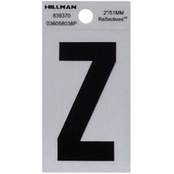 HILLMAN 2 in. Reflective Black Vinyl  Self-Adhesive Letter Z 1 pc