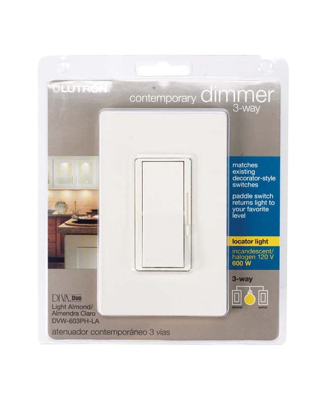 Lutron Diva Light Almond 600 watts 3Way Dimmer Switch 1 pk Ace Hardware