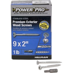 HILLMAN Power Pro No. 9 Ga. X 2 in. L Stainless Steel Star Flat Head Exterior Deck Screws 1 lb 126 p