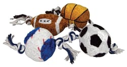 Boss Pet Digger's Multicolored Rope Sports Ball Plush/Rubber Dog Toy Large 1 pk