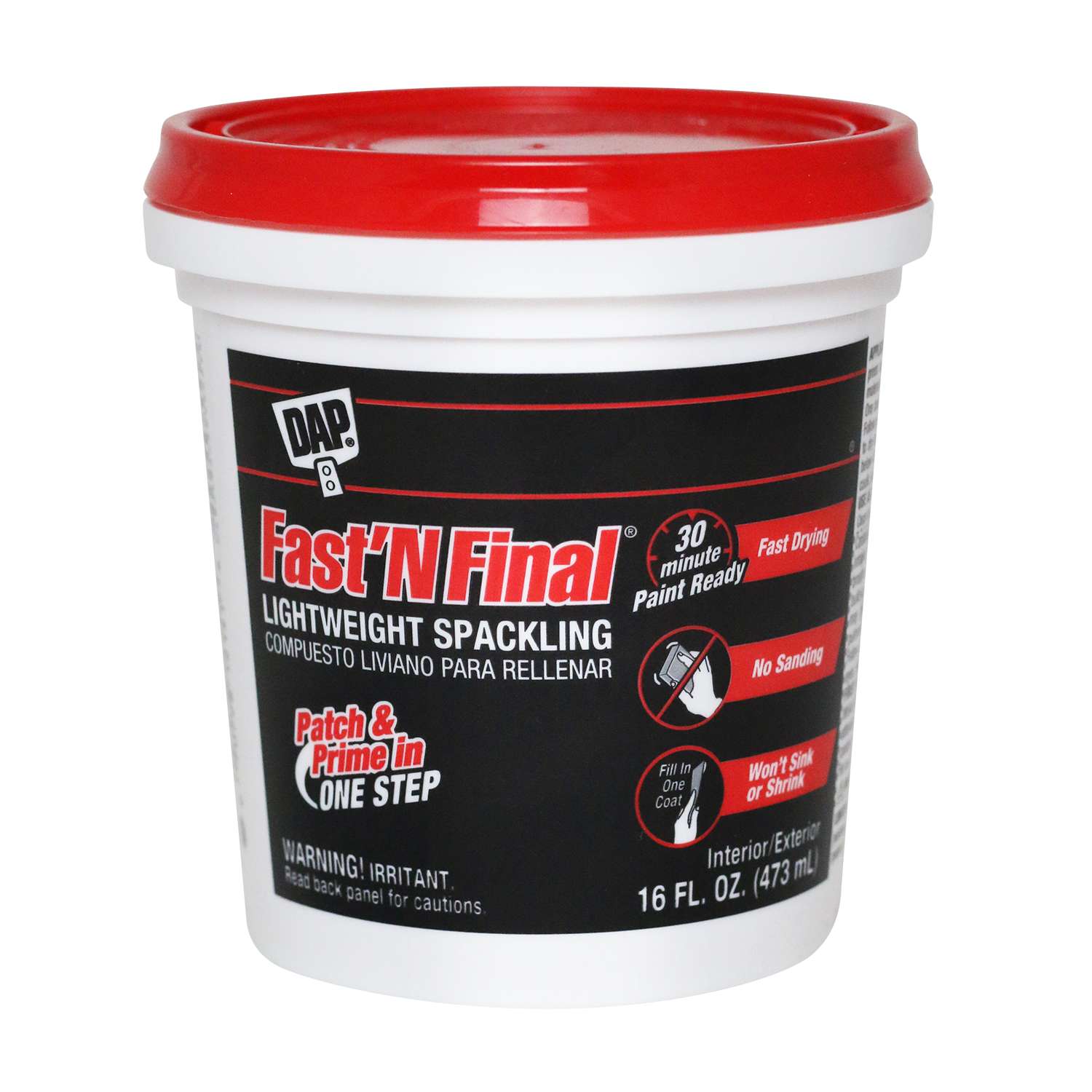 DAP Fast 'N Final Ready to Use White Lightweight Spackling Compound 16
