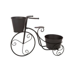 Glitzhome 20.75 in. H X 20 in. W X 7.25 in. D Metal Bicycle Garden Planter Black