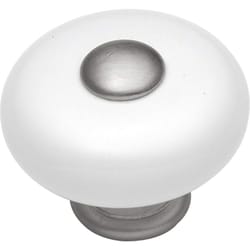 Hickory Hardware Tranquility Transitional Round Cabinet Knob 1-1/4 in. D 15/16 in. Satin Nickel 1 pk