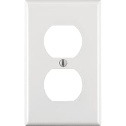 Wall Cover Plate, 1 Gang GFCI, White Plastic, 1 Pack. In Stock