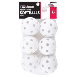 Franklin Aero-Strike White Plastic Baseball 2.75 in. 6 pk