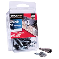 HILLMAN Power Pro No. 12 Ga. X 1.5 in. L Hex Drive Washer Head Coarse Roofing Screws