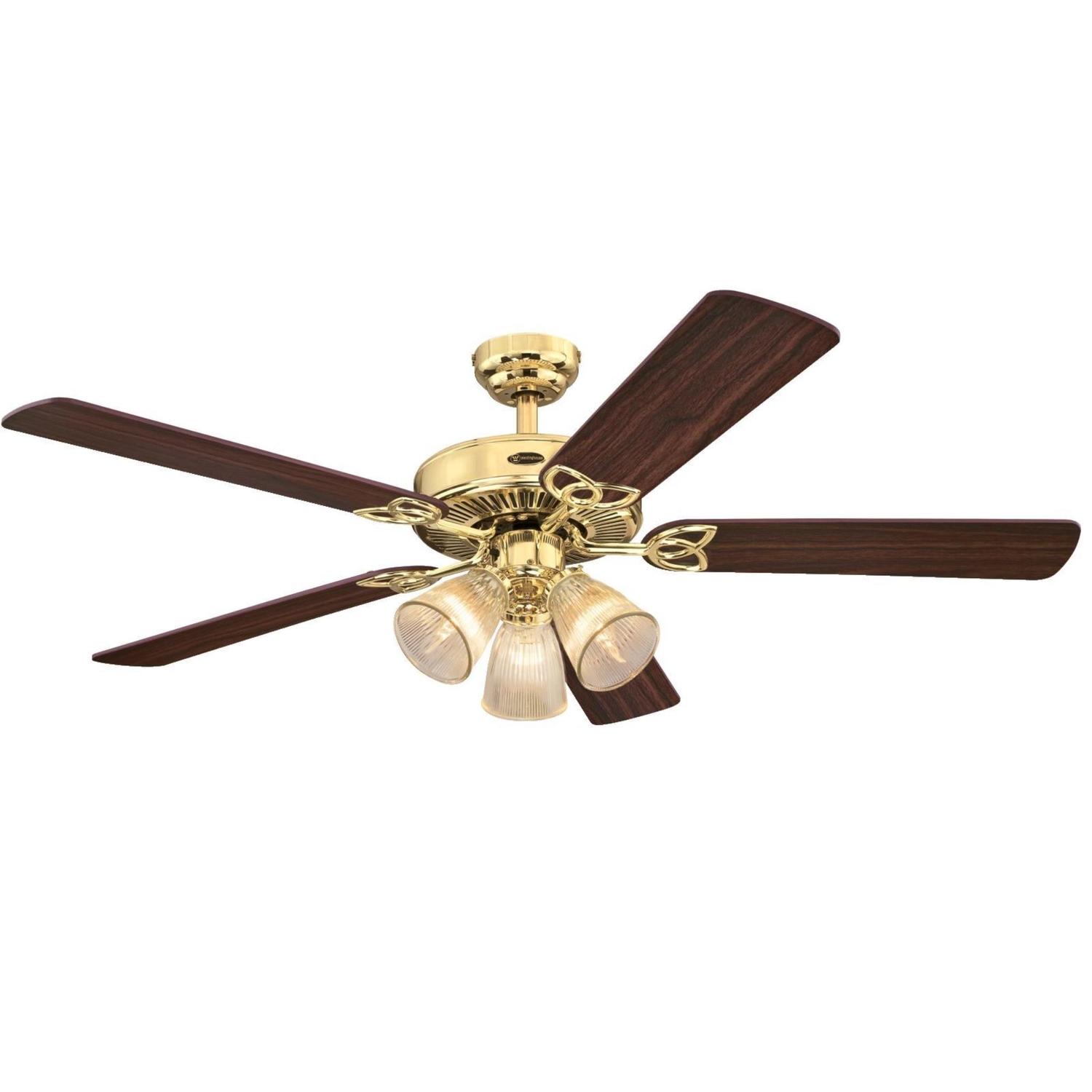 Westinghouse Vintage 52 in. Polished Brass Brown LED Indoor Ceiling Fan Sansujyuku sansujyuku.com